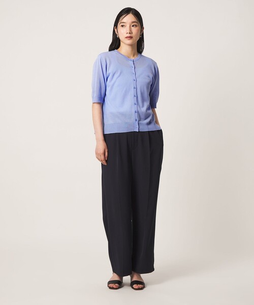 A DAY IN THE LIFE UNITED ARROWS(アデイインザライフユナイテッドアローズ)の「サテンコンビ 2WAY カーディガン 5分袖 <A DAY IN THE LIFE>(カーディガン/ボレロ・レディース・ライトブルー/ダークグレー/ブラック・FREE)」の10枚目の写真
