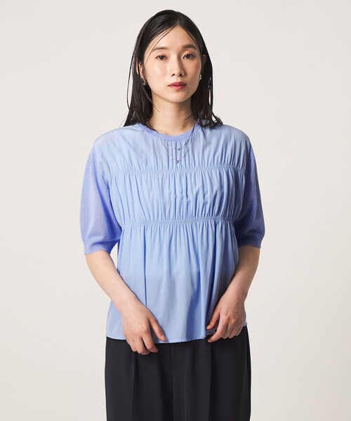 A DAY IN THE LIFE UNITED ARROWS(アデイインザライフユナイテッドアローズ)の「サテンコンビ 2WAY カーディガン 5分袖 <A DAY IN THE LIFE>(カーディガン/ボレロ・レディース・ライトブルー/ダークグレー/ブラック・FREE)」の13枚目の写真