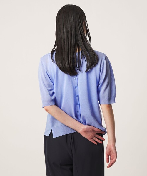 A DAY IN THE LIFE UNITED ARROWS(アデイインザライフユナイテッドアローズ)の「サテンコンビ 2WAY カーディガン 5分袖 <A DAY IN THE LIFE>(カーディガン/ボレロ・レディース・ライトブルー/ダークグレー/ブラック・FREE)」の14枚目の写真