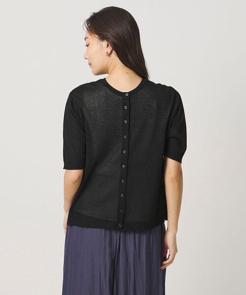 A DAY IN THE LIFE UNITED ARROWS(アデイインザライフユナイテッドアローズ)の「サテンコンビ 2WAY カーディガン 5分袖 <A DAY IN THE LIFE>(カーディガン/ボレロ・レディース・ライトブルー/ダークグレー/ブラック・FREE)」の18枚目の写真