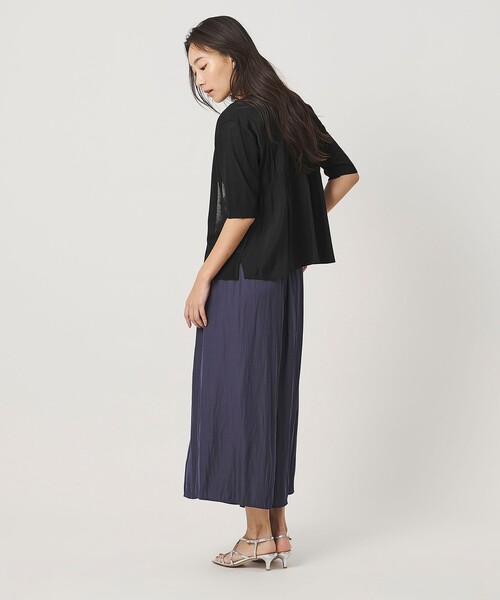 A DAY IN THE LIFE UNITED ARROWS(アデイインザライフユナイテッドアローズ)の「サテンコンビ 2WAY カーディガン 5分袖 <A DAY IN THE LIFE>(カーディガン/ボレロ・レディース・ライトブルー/ダークグレー/ブラック・FREE)」の19枚目の写真