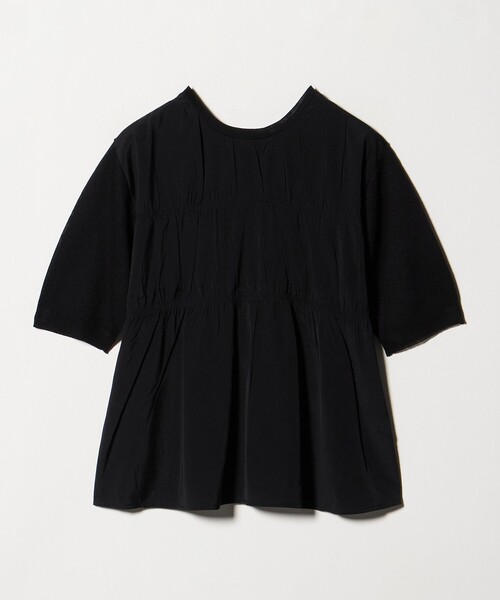 A DAY IN THE LIFE UNITED ARROWS(アデイインザライフユナイテッドアローズ)の「サテンコンビ 2WAY カーディガン 5分袖 <A DAY IN THE LIFE>(カーディガン/ボレロ・レディース・ライトブルー/ダークグレー/ブラック・FREE)」の7枚目の写真
