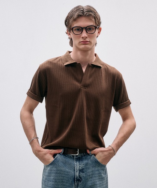 セール】Rib Skipper Polo Shirt / リブスキッパーポロシャツ