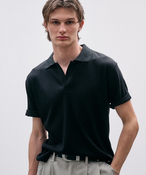 セール】Rib Skipper Polo Shirt / リブスキッパーポロシャツ