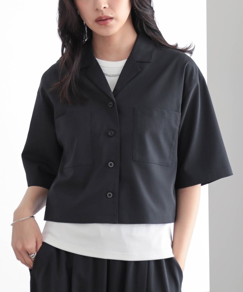 for/c(フォーシー)の「オープンカラーシャツ【サスティナブル】(シャツ/ブラウス・レディース・オフホワイト/ブラウン/チャコール・M/L)」の10枚目の写真