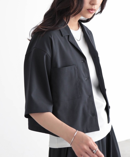 for/c(フォーシー)の「オープンカラーシャツ【サスティナブル】(シャツ/ブラウス・レディース・オフホワイト/ブラウン/チャコール・M/L)」の13枚目の写真