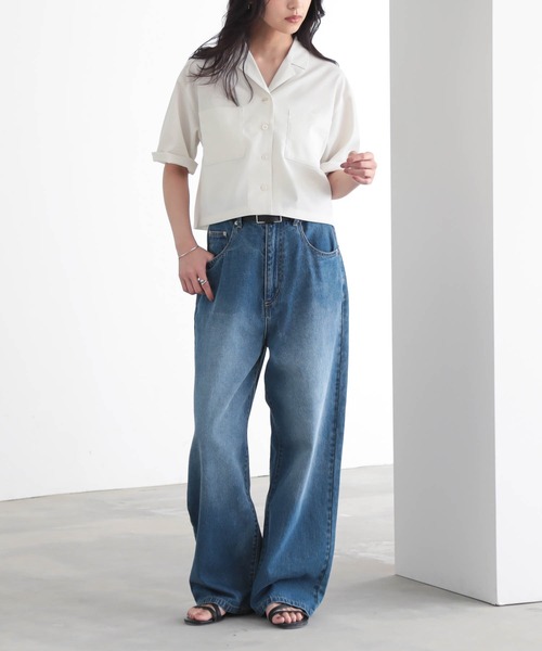 for/c(フォーシー)の「オープンカラーシャツ【サスティナブル】(シャツ/ブラウス・レディース・オフホワイト/ブラウン/チャコール・M/L)」の5枚目の写真