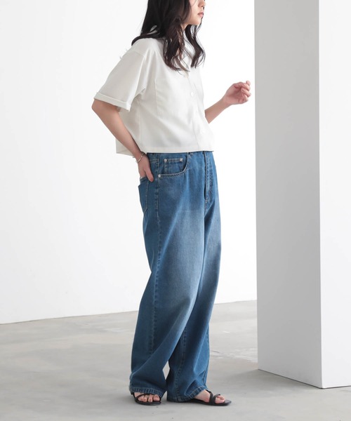 for/c(フォーシー)の「オープンカラーシャツ【サスティナブル】(シャツ/ブラウス・レディース・オフホワイト/ブラウン/チャコール・M/L)」の8枚目の写真