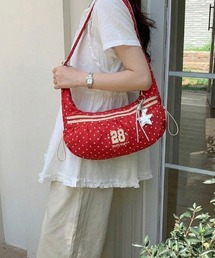 ドット柄半月型ショルダーバッグ(飾り物無し)