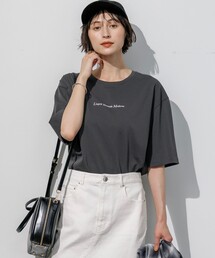 ドロップショルダー メッセージ ロゴTシャツ
