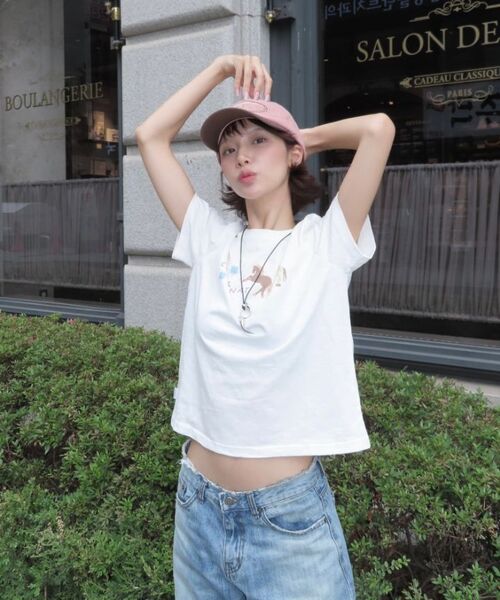 COVERNAT WOMAN(カバーナットウーマン)の「ウーマンツインポニーティーシャツホワイト(Tシャツ/カットソー・レディース・その他・WS/WM)」の5枚目の写真