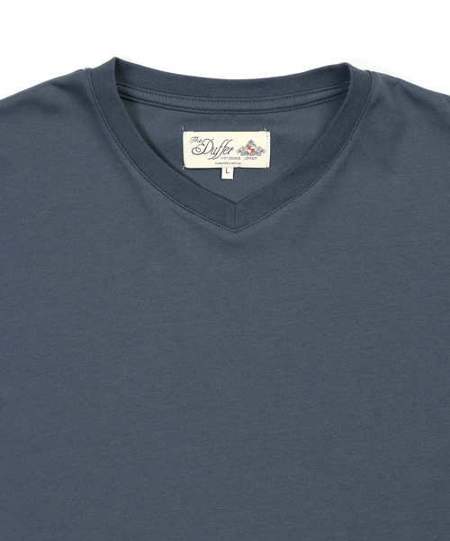 The DUFFER of ST.GEORGE(ザダファーオブセントジョージ)の「COOLMAX 2LAYERS V-NECK TEE:2層構造 吸水速乾クールマックス レギュラーフィット VネックTシャツ(Tシャツ/カットソー・メンズ・ブルーグレー/ブラック/ホワイト・X-LARGE/LARGE/MEDIUM/SMALL)」の9枚目の写真