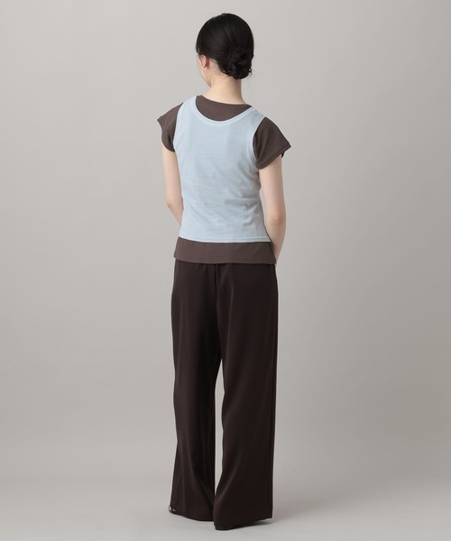 A part by(アパートバイ)の「レイヤードヘンリーネックプルオーバー(Tシャツ/カットソー・レディース・ブラウン/ベージュ系その他・FREE)」の6枚目の写真
