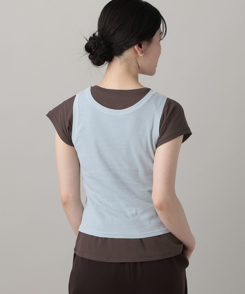 A part by(アパートバイ)の「レイヤードヘンリーネックプルオーバー(Tシャツ/カットソー・レディース・ブラウン/ベージュ系その他・FREE)」の8枚目の写真