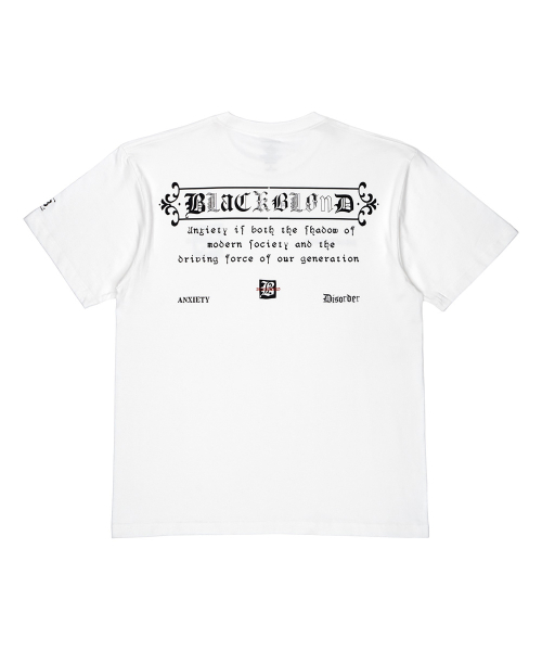 BLACK BLOND(ブラック ブロンド)の「ビビディエンザイアティ半袖Tシャツ(ホワイト)(Tシャツ/カットソー・レディース・その他・XXX-LARGE/XX-LARGE/X-LARGE/LARGE/MEDIUM/SMALL)」の1枚目の写真