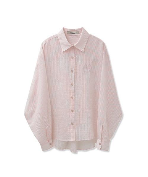 Vivacious(ビバシャス)の「イランストライプシャツ_4Colors(シャツ/ブラウス・レディース・ブルー/ピンク/ホワイト/イエロー・FREE)」の4枚目の写真