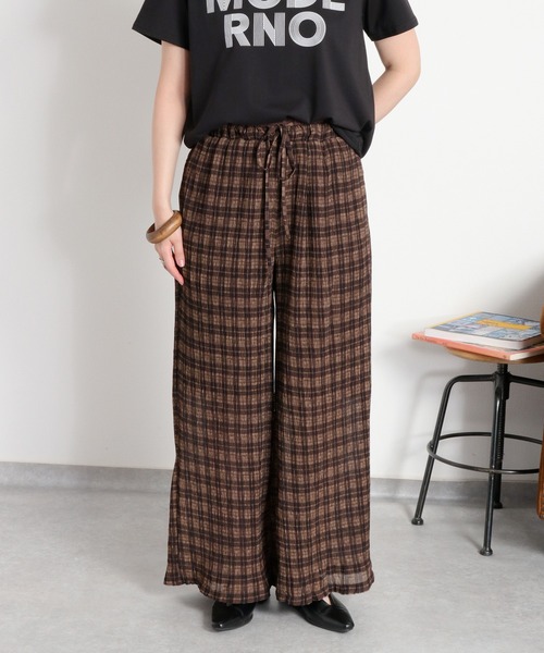 cepo(セポ)の「〈セットアップ対応〉シアープリーツチェックイージーパンツ(その他パンツ・レディース・ブラック系その他/ブラウン系その他・M)」の17枚目の写真