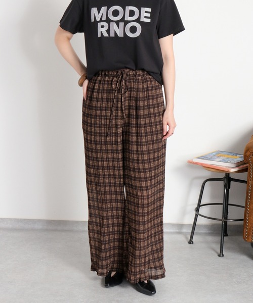 cepo(セポ)の「〈セットアップ対応〉シアープリーツチェックイージーパンツ(その他パンツ・レディース・ブラック系その他/ブラウン系その他・M)」の16枚目の写真