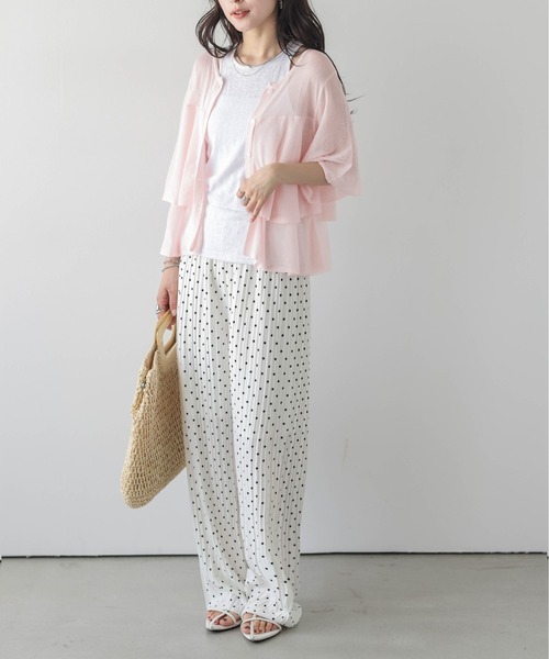 SUGAR BISKET(シュガービスケット)の「前後2WAY シアーニットブラウス(Tシャツ/カットソー・レディース・イエロー/ピンク/ブラック/グレイッシュベージュ/ホワイト・フリー)」の7枚目の写真