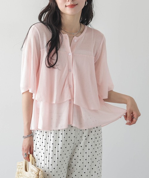 SUGAR BISKET(シュガービスケット)の「前後2WAY シアーニットブラウス(Tシャツ/カットソー・レディース・イエロー/ピンク/ブラック/グレイッシュベージュ/ホワイト・フリー)」の8枚目の写真