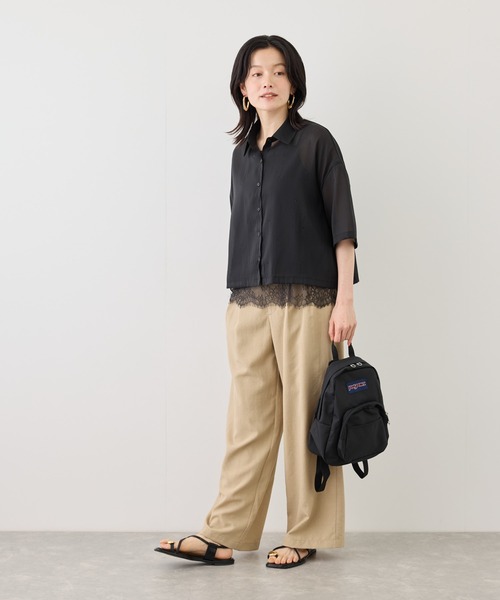 ROPE' PICNIC(ロペピクニック)の「サテンレースキャミビスチェ/着丈が選べる(キャミソール・レディース・ブラック/オフホワイト・TM/M)」の11枚目の写真