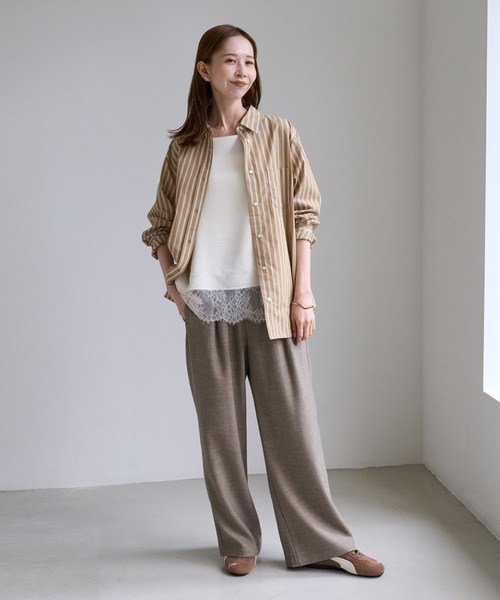 ROPE' PICNIC(ロペピクニック)の「サテンレースキャミビスチェ/着丈が選べる(キャミソール・レディース・ブラック/オフホワイト・TM/M)」の16枚目の写真