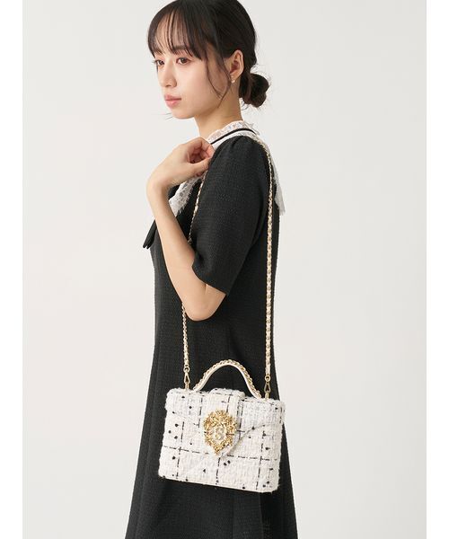 SNIDEL(スナイデル)の「エンブレムバニティバッグ(ショルダーバッグ・レディース・ブラック/マルチ/ボルドー/ホワイト・F)」の12枚目の写真