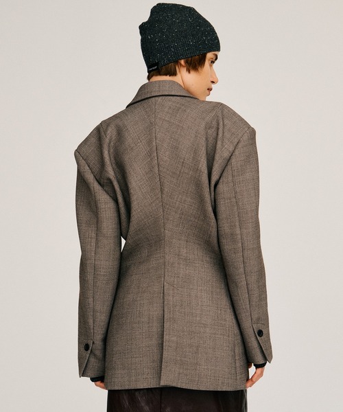 PRANK PROJECT（プランクプロジェクト）の「【2026Autumn Pre-Order】パフウエストシングルジャケット / Puff Waist Single Jacket（テーラードジャケット・レディース・ブラック/グレー/モカ・FREE）」の17枚目の写真