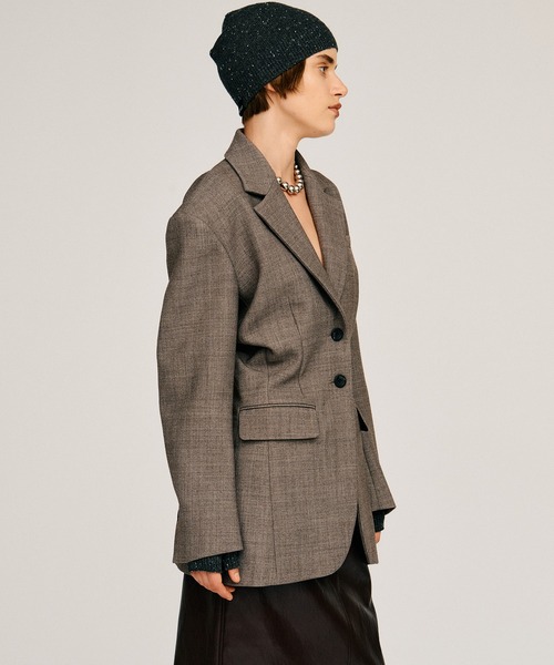 PRANK PROJECT（プランクプロジェクト）の「【2026Autumn Pre-Order】パフウエストシングルジャケット / Puff Waist Single Jacket（テーラードジャケット・レディース・ブラック/グレー/モカ・FREE）」の18枚目の写真