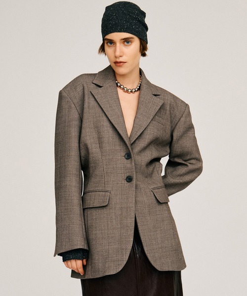 PRANK PROJECT（プランクプロジェクト）の「【2026Autumn Pre-Order】パフウエストシングルジャケット / Puff Waist Single Jacket（テーラードジャケット・レディース・ブラック/グレー/モカ・FREE）」の15枚目の写真