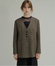 LE'RURE(�����A�[)��Wide pocket nocollar jacket(�m�[�J���[�W���P�b�g)