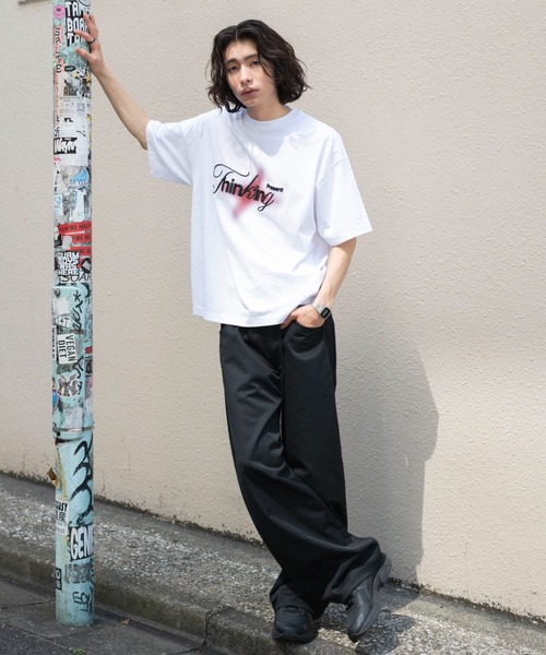 WEGO（ウィゴー）の「WEGO/【26年春夏新作】接触冷感3D刺繍Tシャツ（Tシャツ/カットソー・メンズ・ホワイト/サックスブルー・MEDIUM/LARGE）」の4枚目の写真