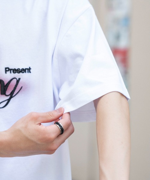 WEGO（ウィゴー）の「WEGO/【26年春夏新作】接触冷感3D刺繍Tシャツ（Tシャツ/カットソー・メンズ・ホワイト/サックスブルー・MEDIUM/LARGE）」の6枚目の写真
