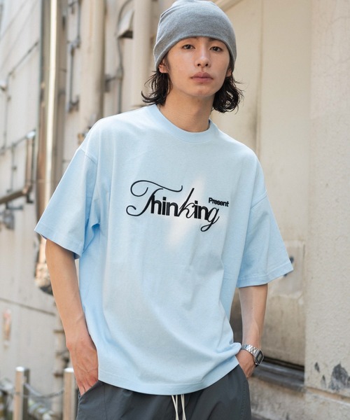 WEGO（ウィゴー）の「WEGO/【26年春夏新作】接触冷感3D刺繍Tシャツ（Tシャツ/カットソー・メンズ・ホワイト/サックスブルー・MEDIUM/LARGE）」の8枚目の写真