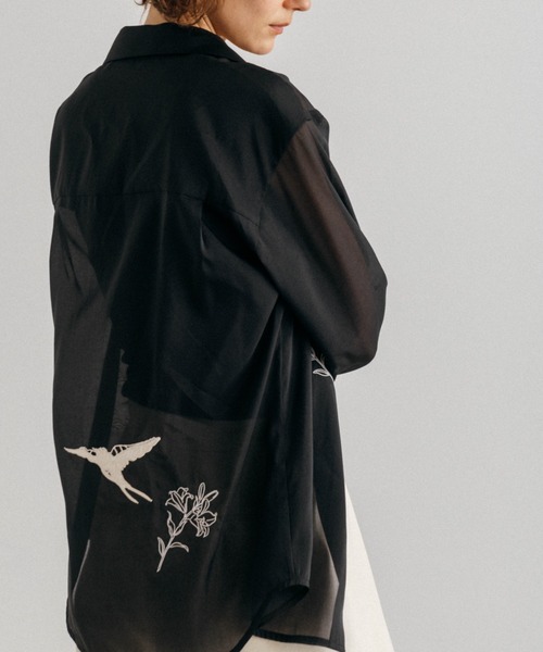 CREDONA(クレドナ)の「FRAGMENT VEIL SHIRT/フラグメントベール シャツ(シャツ/ブラウス・レディース・アイボリー/ブラック・FREE)」の19枚目の写真