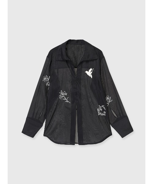 CREDONA(クレドナ)の「FRAGMENT VEIL SHIRT/フラグメントベール シャツ(シャツ/ブラウス・レディース・アイボリー/ブラック・FREE)」の22枚目の写真