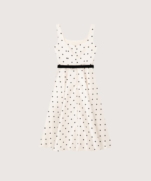 LA POMME petit(ラポミ・プチ)の「Polka Dot Satin Midi Slip Dress/ポルカドット柄サテンミディスリップドレス(ワンピース・レディース・アイボリー・FREE)」の2枚目の写真