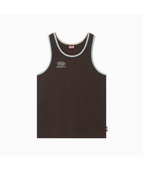 MENASOO(ミナス)の「Signature Double Binding Sleeveless Top_Brown(Tシャツ/カットソー・レディース・ブラウン・F)」の1枚目の写真