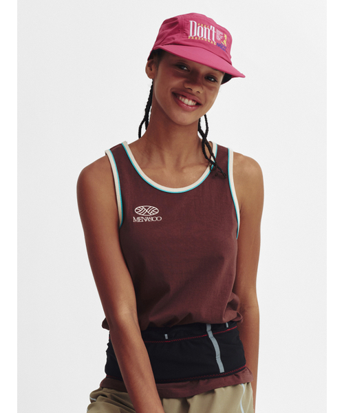 MENASOO(ミナス)の「Signature Double Binding Sleeveless Top_Brown(Tシャツ/カットソー・レディース・ブラウン・F)」の4枚目の写真