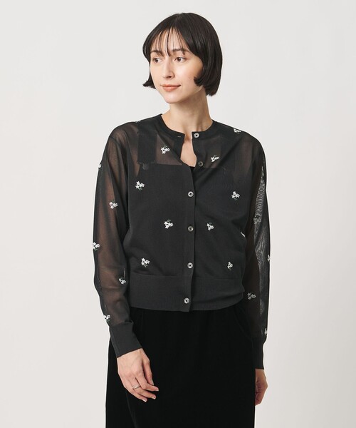 UNITED ARROWS(ユナイテッドアローズ)の「シアー フラワー カーディガン(カーディガン/ボレロ・レディース・ホワイト/ブラック・FREE)」の14枚目の写真