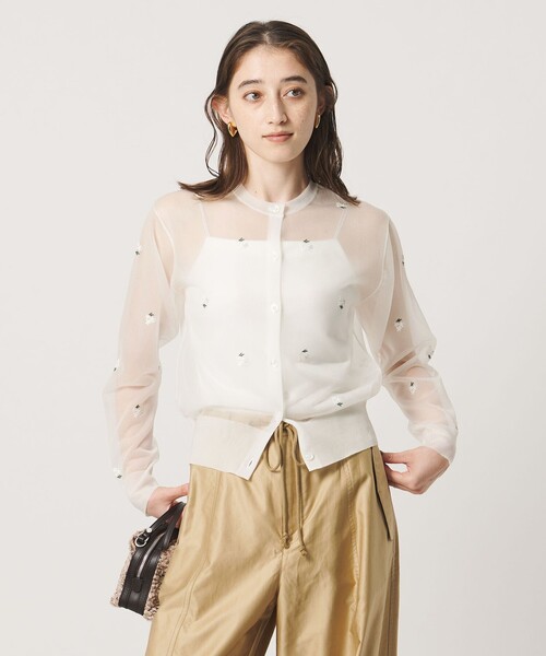 UNITED ARROWS(ユナイテッドアローズ)の「シアー フラワー カーディガン(カーディガン/ボレロ・レディース・ホワイト/ブラック・FREE)」の18枚目の写真
