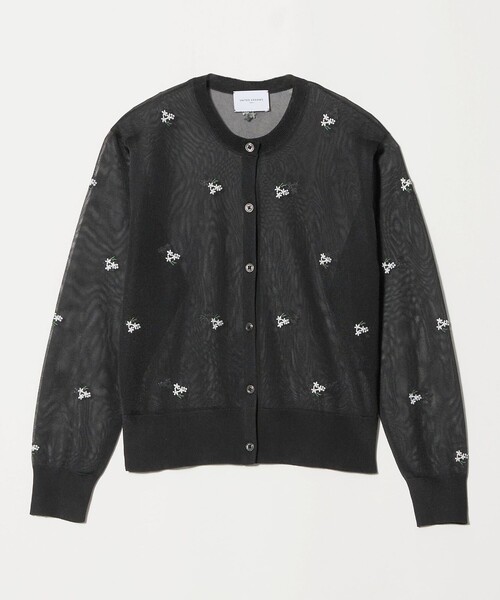 UNITED ARROWS(ユナイテッドアローズ)の「シアー フラワー カーディガン(カーディガン/ボレロ・レディース・ホワイト/ブラック・FREE)」の3枚目の写真