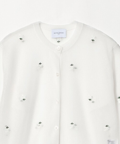 UNITED ARROWS(ユナイテッドアローズ)の「シアー フラワー カーディガン(カーディガン/ボレロ・レディース・ホワイト/ブラック・FREE)」の10枚目の写真