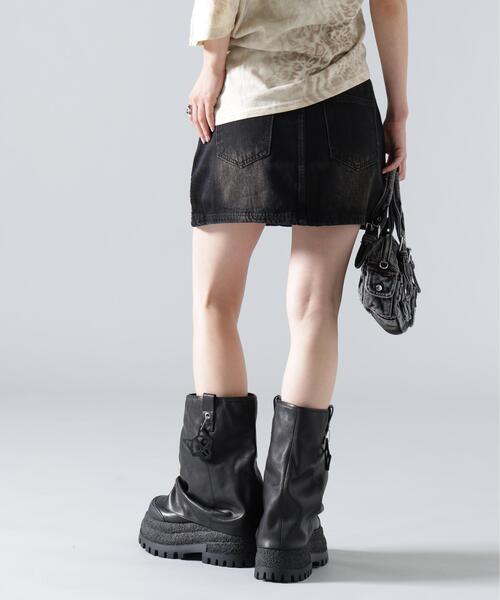L.H.P(エルエイチピー)の「MAVYTH/メヴィス/RHINESTONE MINI SKIRT(スカート・レディース・ブルー系その他3/ブラック・M/L)」の3枚目の写真
