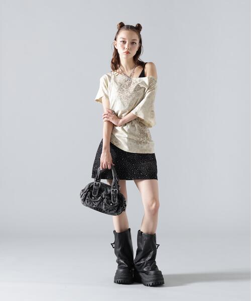 L.H.P(エルエイチピー)の「MAVYTH/メヴィス/RHINESTONE MINI SKIRT(スカート・レディース・ブルー系その他3/ブラック・M/L)」の4枚目の写真