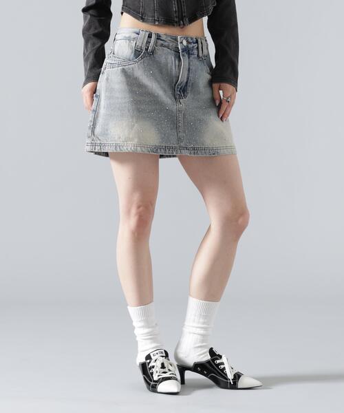 L.H.P(エルエイチピー)の「MAVYTH/メヴィス/RHINESTONE MINI SKIRT(スカート・レディース・ブルー系その他3/ブラック・M/L)」の17枚目の写真