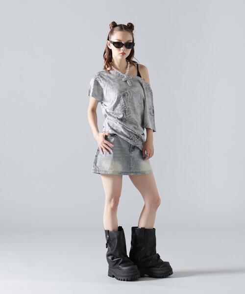 L.H.P(エルエイチピー)の「MAVYTH/メヴィス/RHINESTONE MINI SKIRT(スカート・レディース・ブルー系その他3/ブラック・M/L)」の19枚目の写真