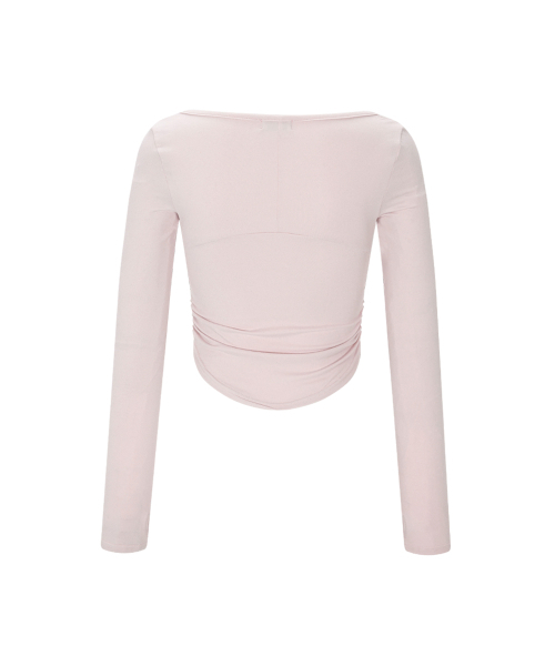 PLEASENOFOLLOW(プリーズノーフォロー)の「Amanda Shirring Long Sleeve Top (Baby Pink)(Tシャツ/カットソー・レディース・その他・FREE)」の3枚目の写真