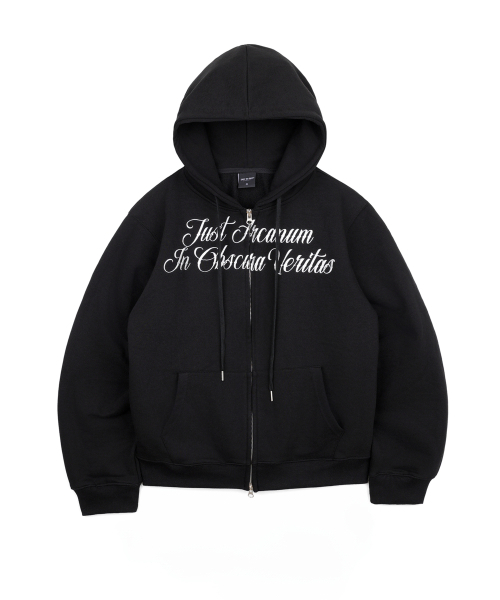 EASY NO EASY(イージーノーイージー)の「レタリング刺繍フードジップアップ - ブラック(パーカー・レディース・その他・2)」の4枚目の写真