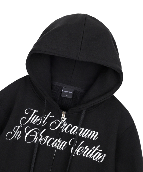 EASY NO EASY(イージーノーイージー)の「レタリング刺繍フードジップアップ - ブラック(パーカー・レディース・その他・2)」の6枚目の写真
